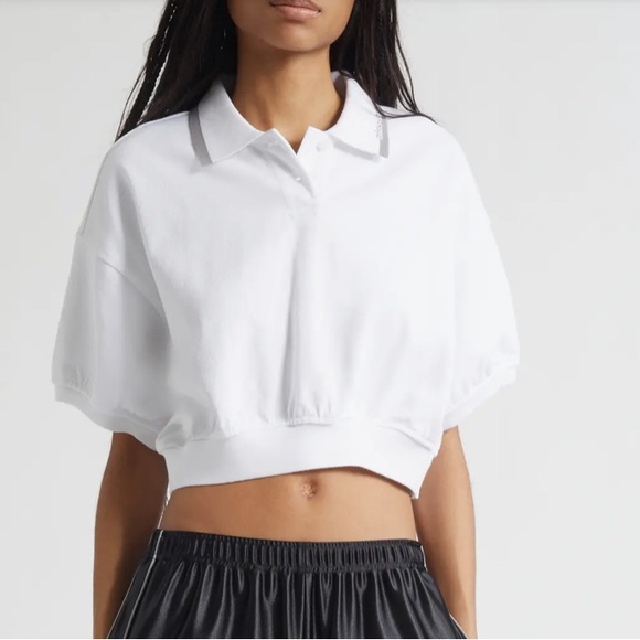 Alexander Wang Tops - Alexander Wang Cinched Crop Cotton Polo